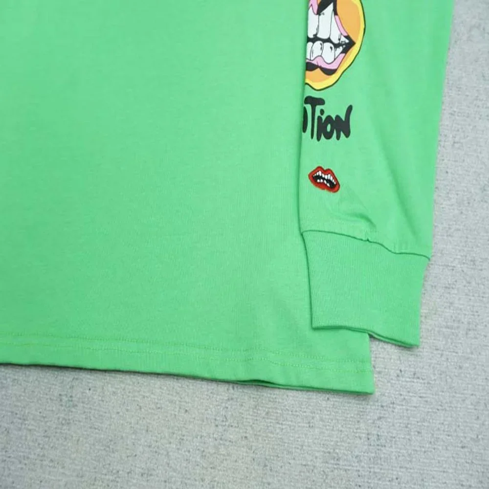 Chrome Hearts Yellow Letter Print Logo T-Shirt - Green Long Sleeve - Picture 12 of 13